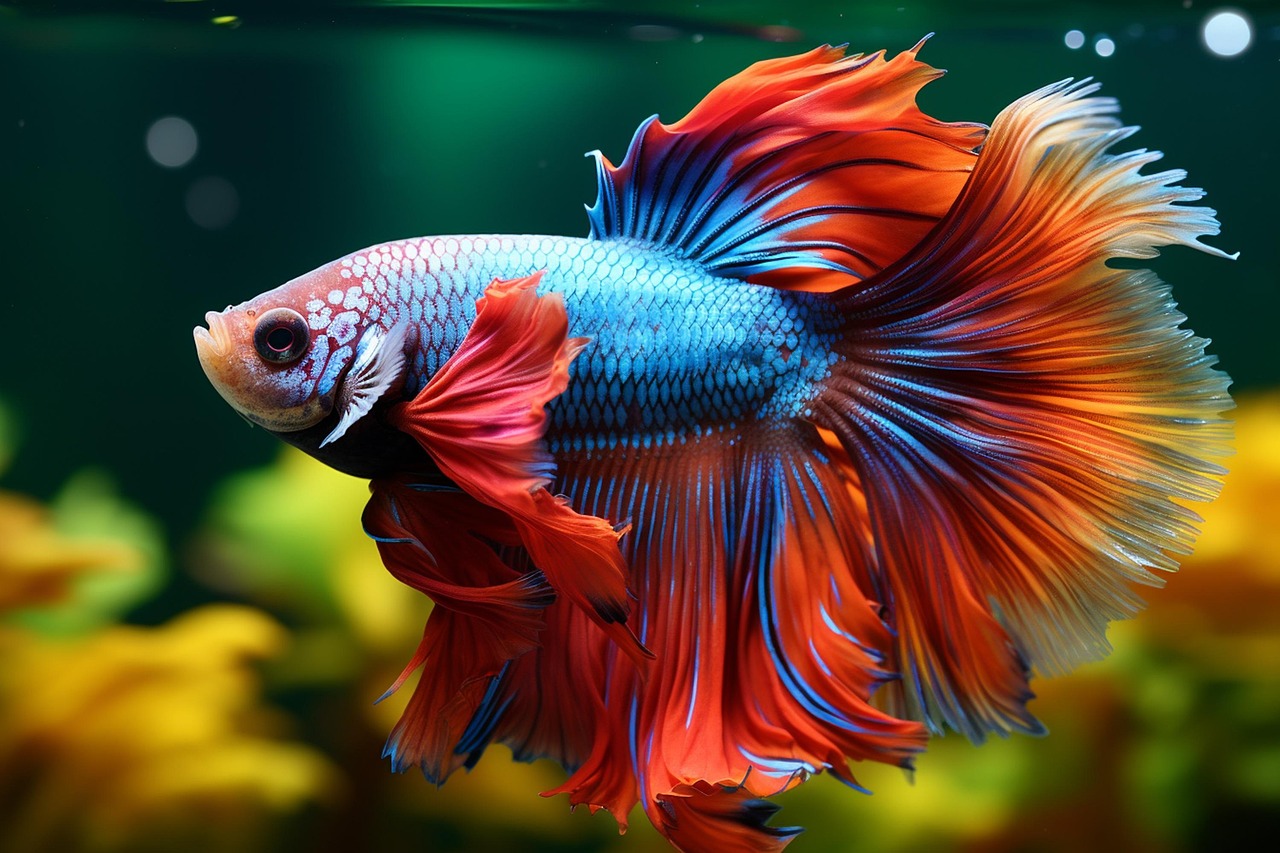 Poisson Betta aux couleurs vives