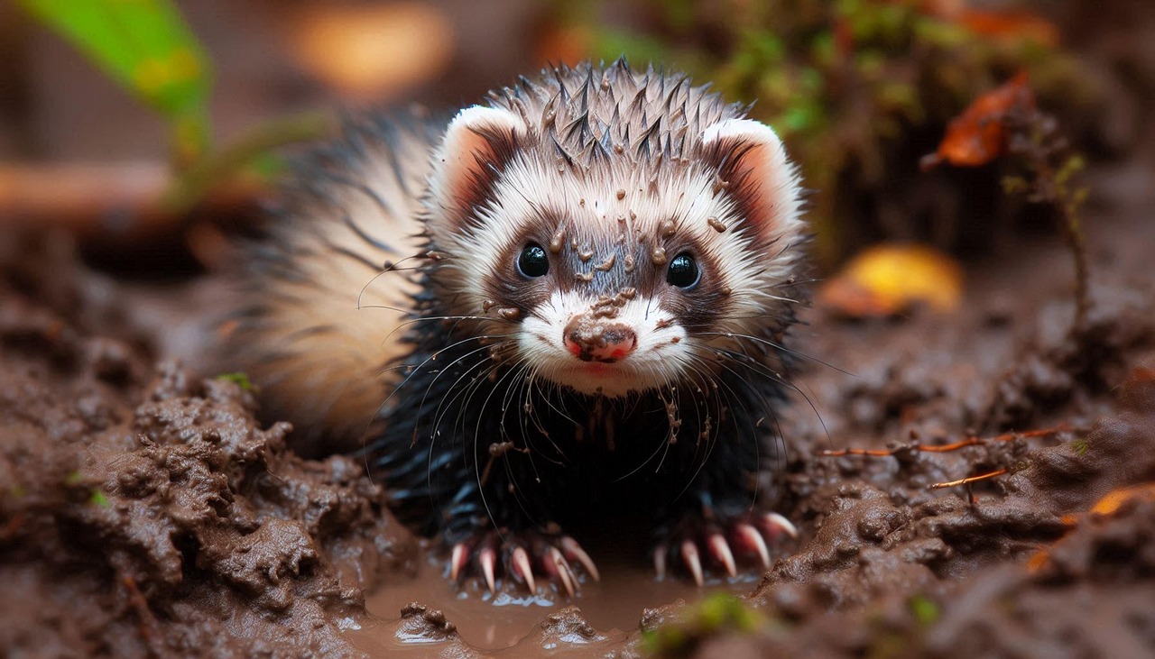 Furet curieux et joueur